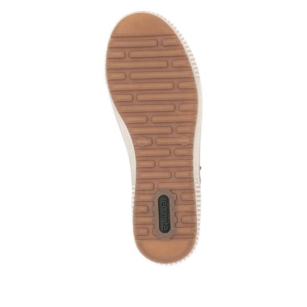 Remonte D0700-25 women's wide brown leather water-resistant shoes with zip and lace closure, slip-resistant sole.