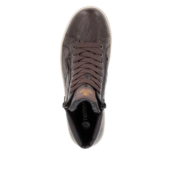 Remonte D0772-25 Ladies Havana Brown Suede Water Resistant Zip & Lace Ankle Boots-elevate your sole