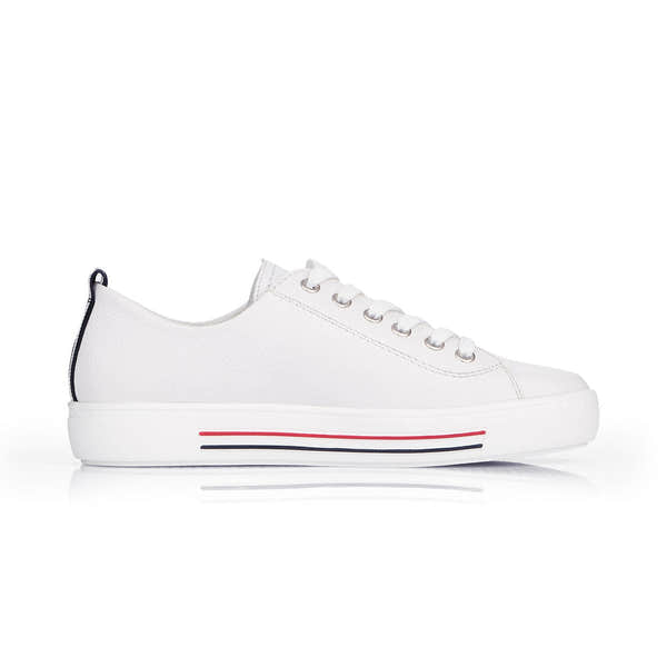Remonte D0900-80 Ladies White Leather Lace up Trainer - elevate your sole