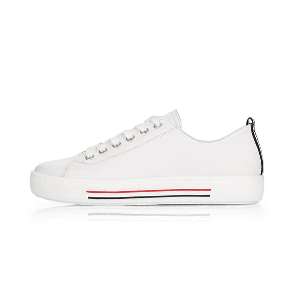 Remonte D0900-80 Ladies White Leather Lace up Trainer - elevate your sole