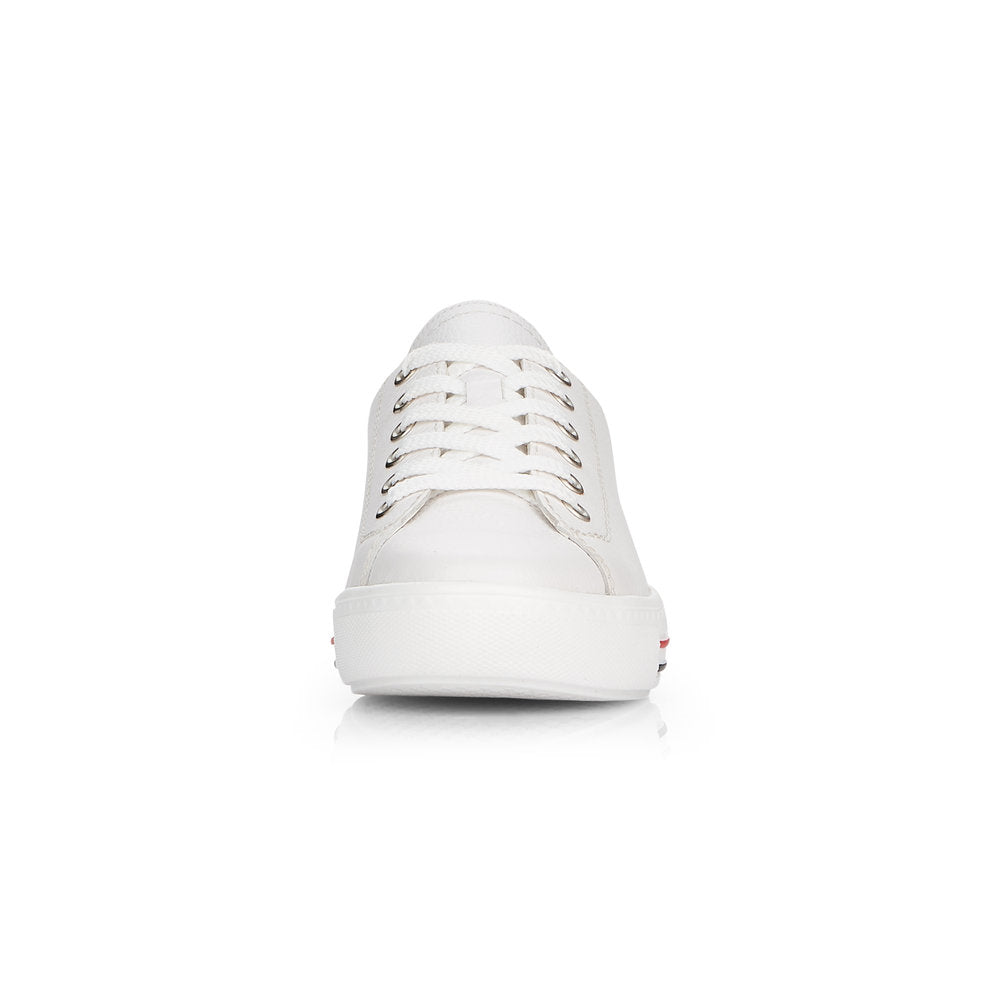 Remonte D0900-80 Ladies White Leather Lace up Trainer - elevate your sole