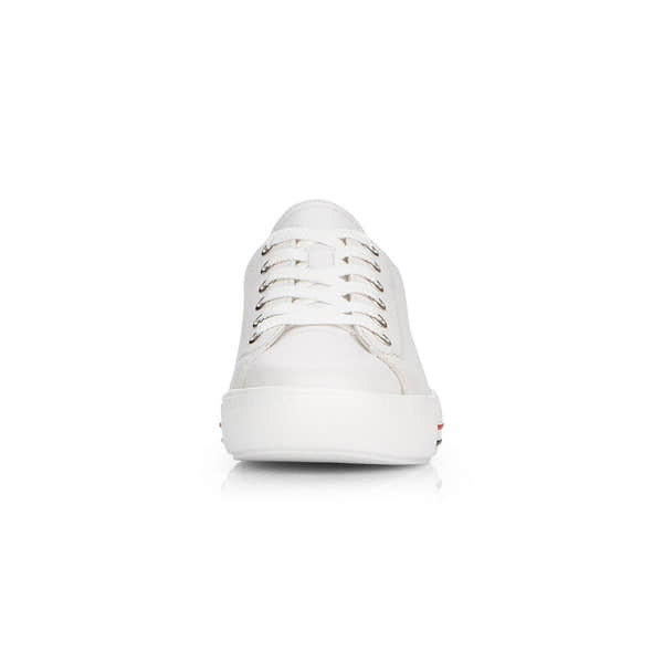 Remonte D0900-80 Ladies White Leather Lace up Trainer - elevate your sole
