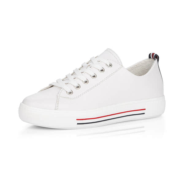 Remonte D0900-80 Ladies White Leather Lace up Trainer - elevate your sole