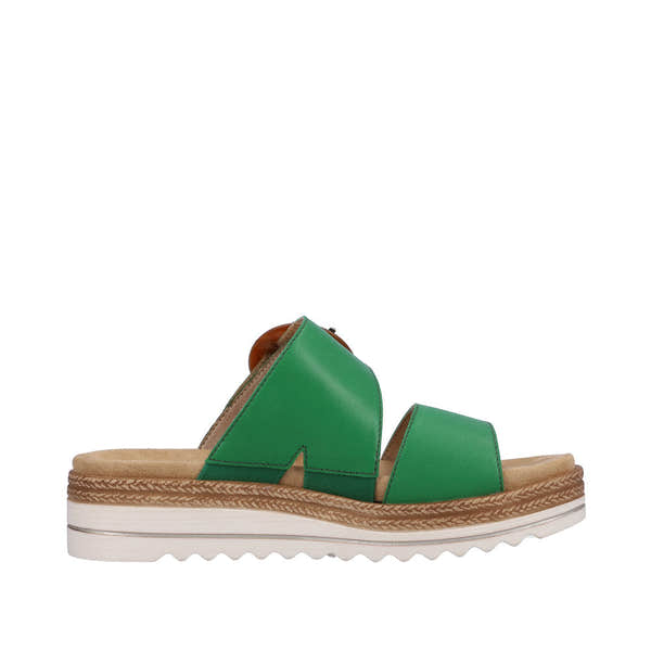 Remonte D0Q51-52 Ladies Apple Green Leather Touch Fastening Sandals-elevate your sole