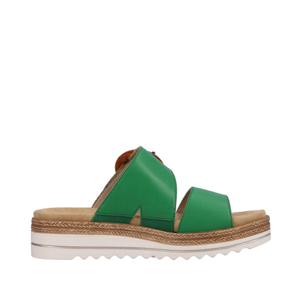 Remonte D0Q51-52 Ladies Apple Green Leather Touch Fastening Sandals-elevate your sole