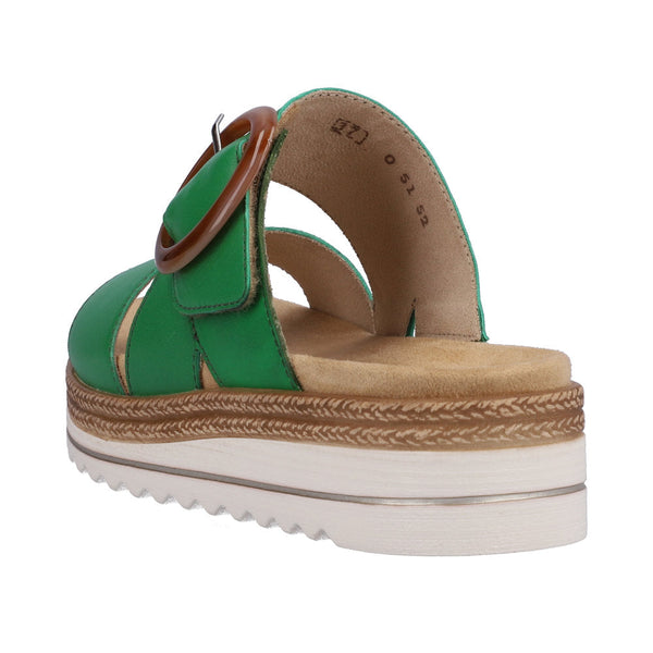 Remonte D0Q51-52 Ladies Apple Green Leather Touch Fastening Sandals-elevate your sole