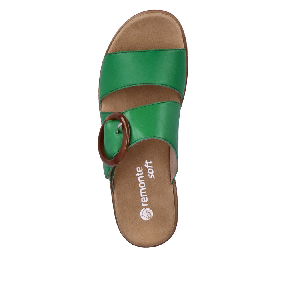 Remonte D0Q51-52 Ladies Apple Green Leather Touch Fastening Sandals-elevate your sole