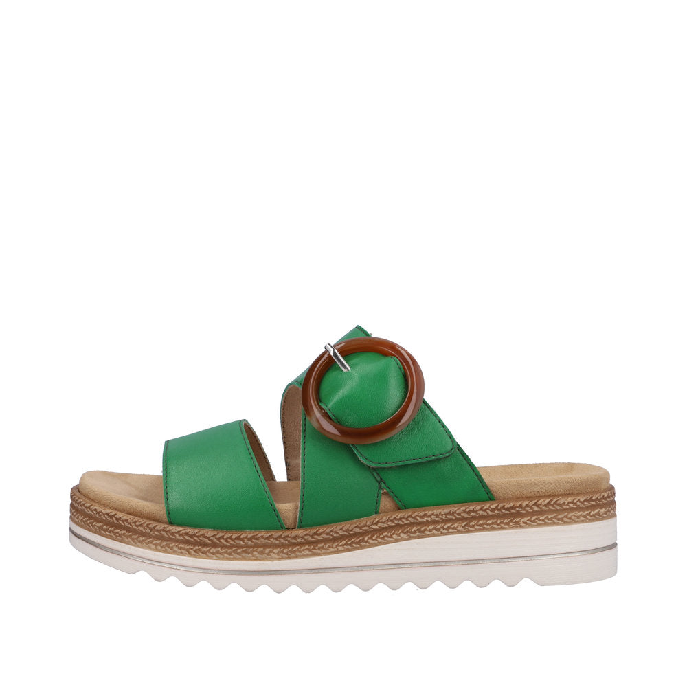 Remonte D0Q51-52 Ladies Apple Green Leather Touch Fastening Sandals-elevate your sole