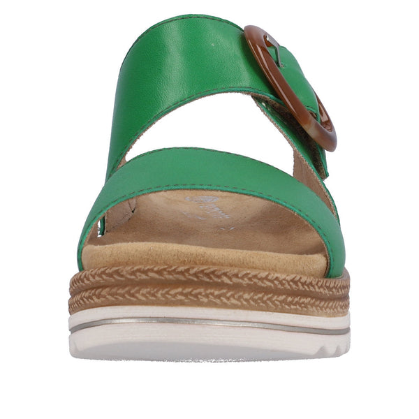 Remonte D0Q51-52 Ladies Apple Green Leather Touch Fastening Sandals-elevate your sole