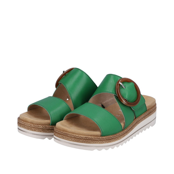 Remonte D0Q51-52 Ladies Apple Green Leather Touch Fastening Sandals-elevate your sole