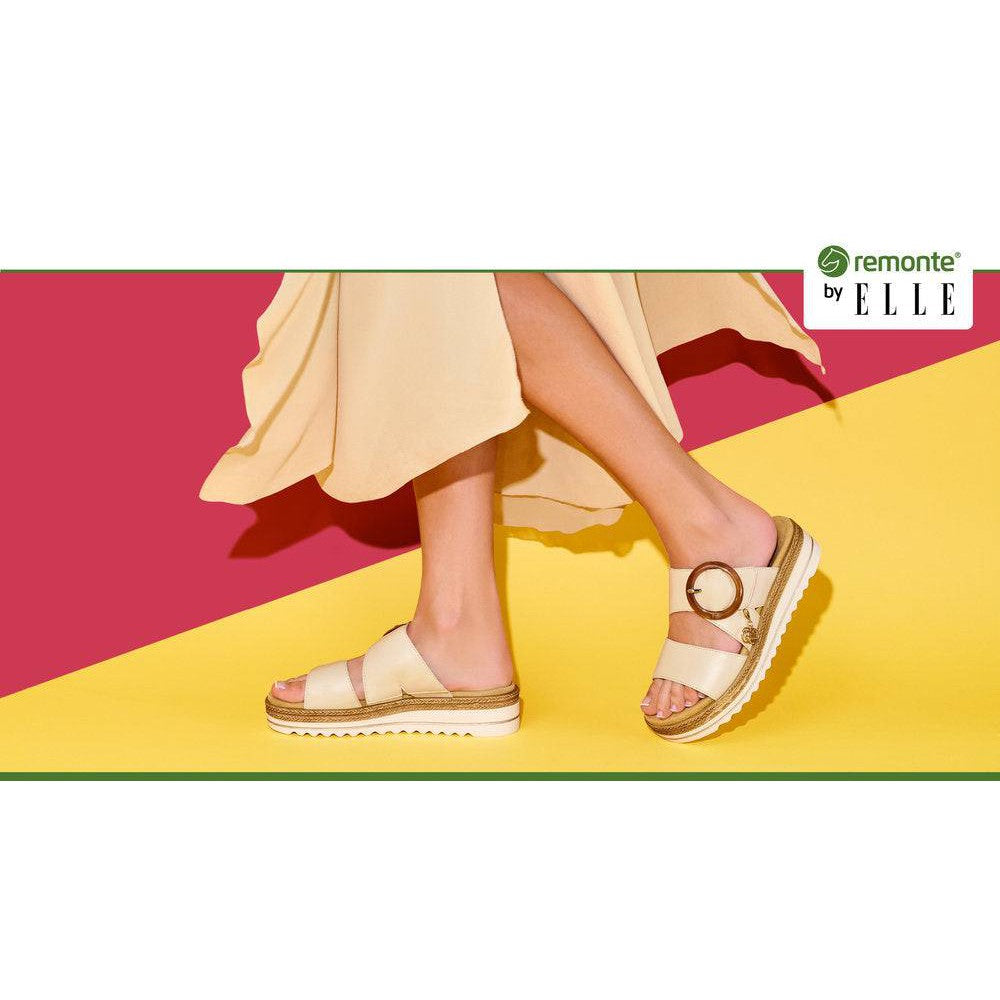 Remonte D0Q51-80 Ladies Nude Leather Slip On Sandals-elevate your sole