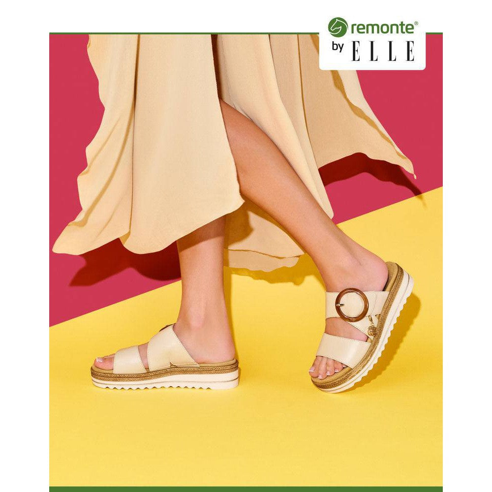 Remonte D0Q51-80 Ladies Nude Leather Slip On Sandals-elevate your sole