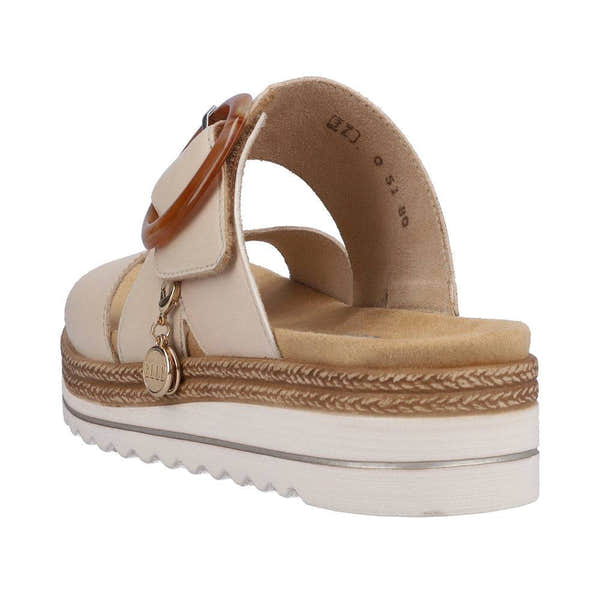 Remonte D0Q51-80 Ladies Nude Leather Slip On Sandals-elevate your sole