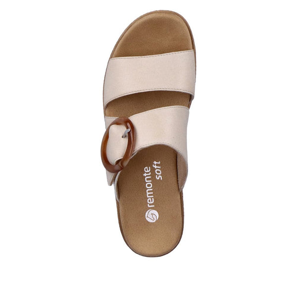 Remonte D0Q51-80 Ladies Nude Leather Slip On Sandals-elevate your sole