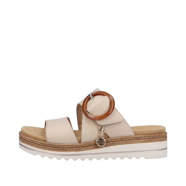 Remonte D0Q51-80 Ladies Nude Leather Slip On Sandals-elevate your sole
