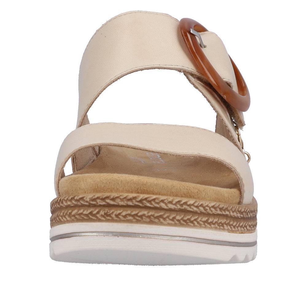Remonte D0Q51-80 Ladies Nude Leather Slip On Sandals-elevate your sole