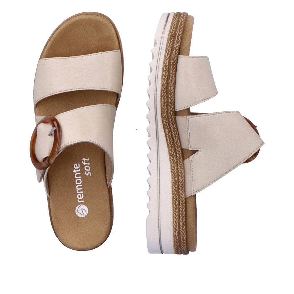 Remonte D0Q51-80 Ladies Nude Leather Slip On Sandals-elevate your sole