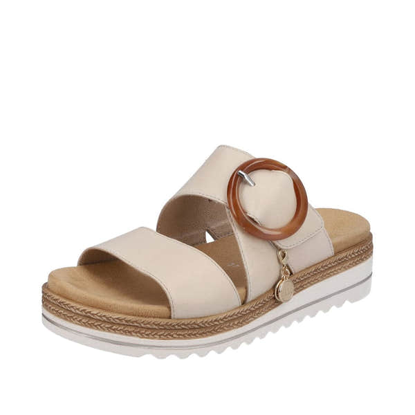 Remonte D0Q51-80 Ladies Nude Leather Slip On Sandals-elevate your sole