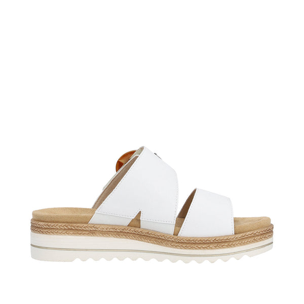 Remonte D0Q51-82 Ladies White Leather Touch Fastening Sandals-elevate your sole