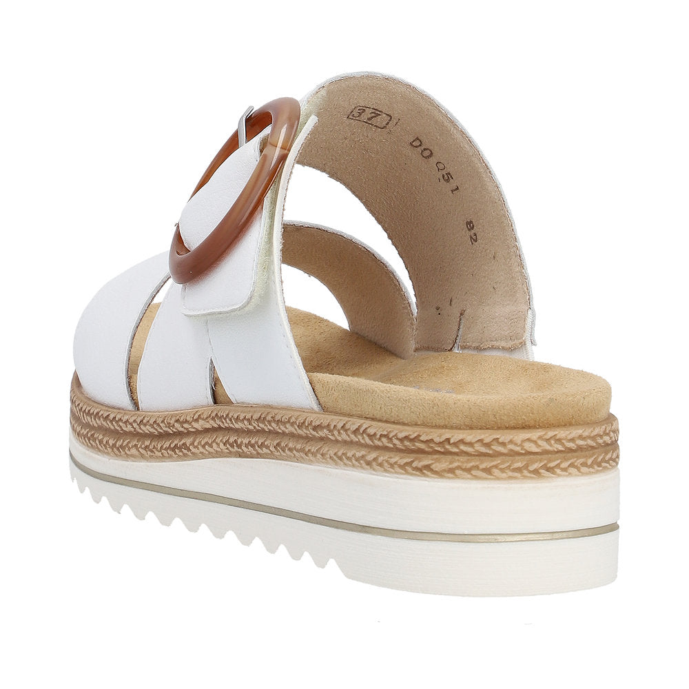 Remonte D0Q51-82 Ladies White Leather Touch Fastening Sandals-elevate your sole