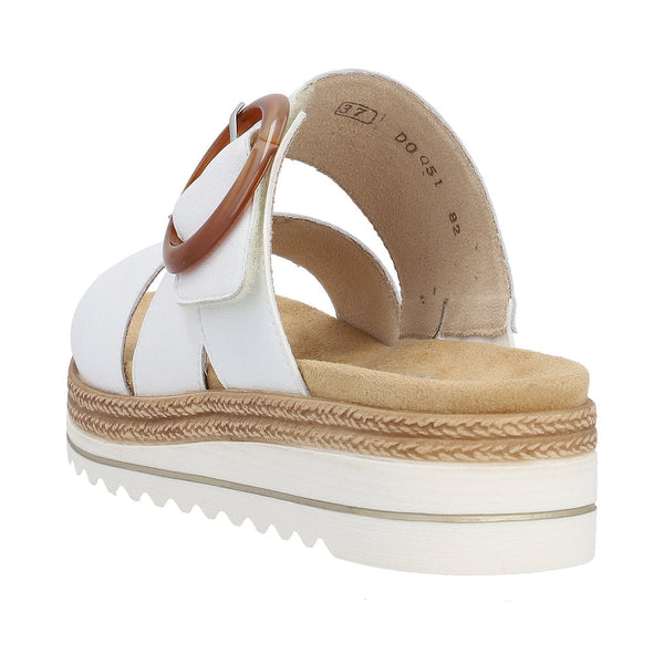Remonte D0Q51-82 Ladies White Leather Touch Fastening Sandals-elevate your sole