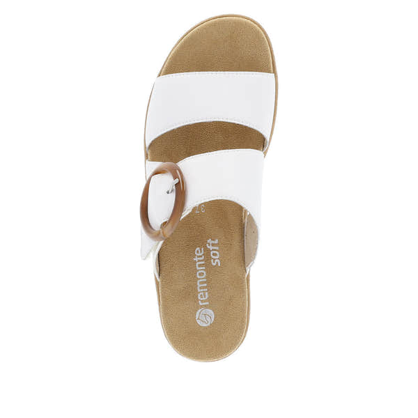 Remonte D0Q51-82 Ladies White Leather Touch Fastening Sandals-elevate your sole