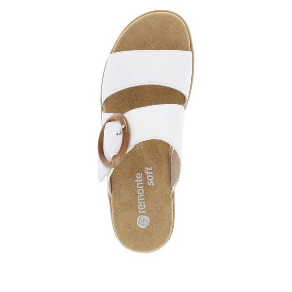 Remonte D0Q51-82 Ladies White Leather Touch Fastening Sandals-elevate your sole