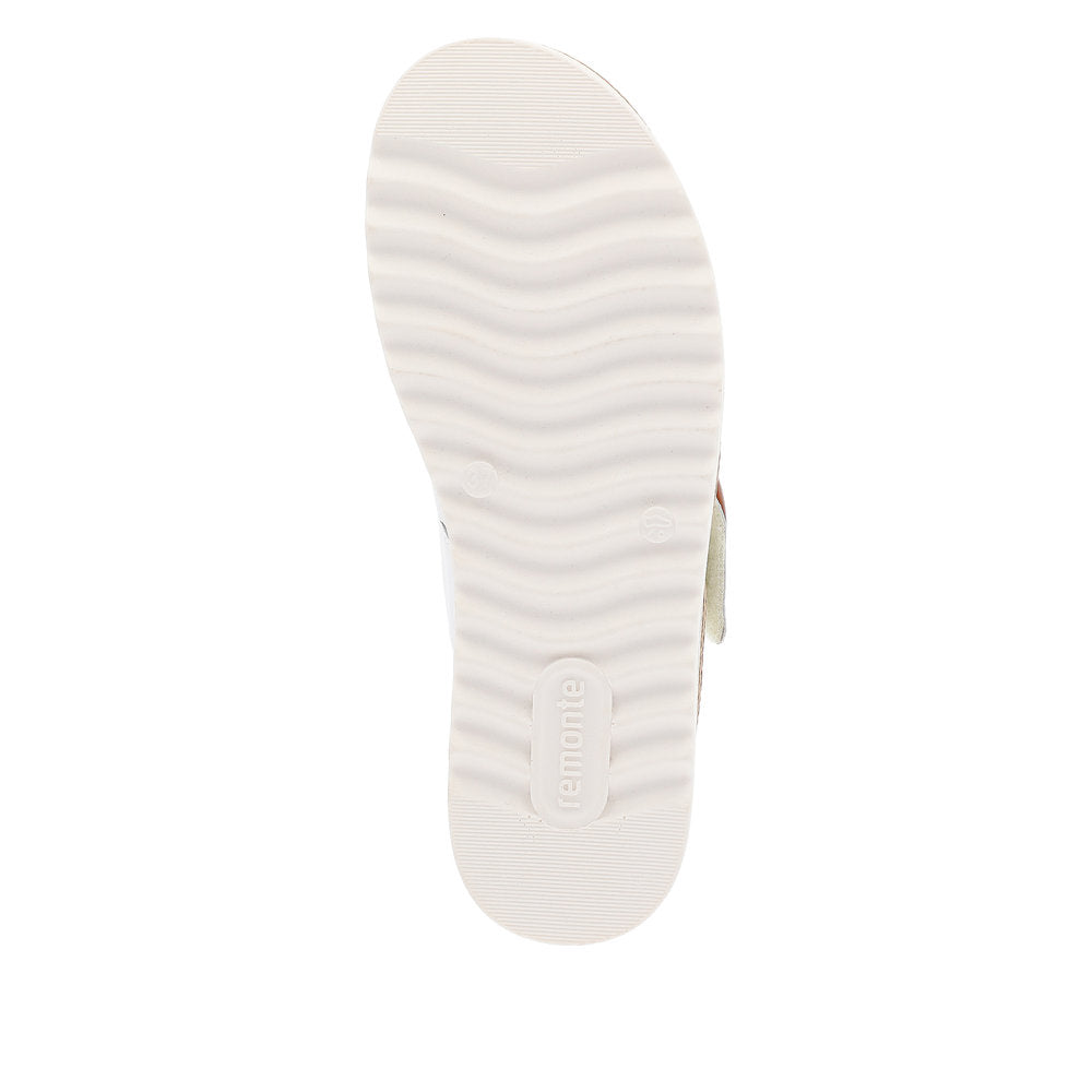 Remonte D0Q51-82 Ladies White Leather Touch Fastening Sandals-elevate your sole