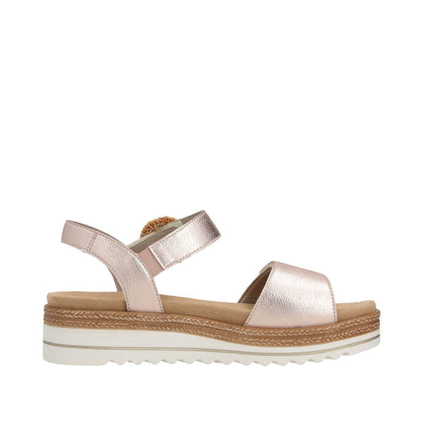 Remonte D0Q52-31 Ladies Copper Leather Touch Fastening Sandals-elevate your sole