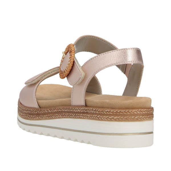 Remonte D0Q52-31 Ladies Copper Leather Touch Fastening Sandals-elevate your sole