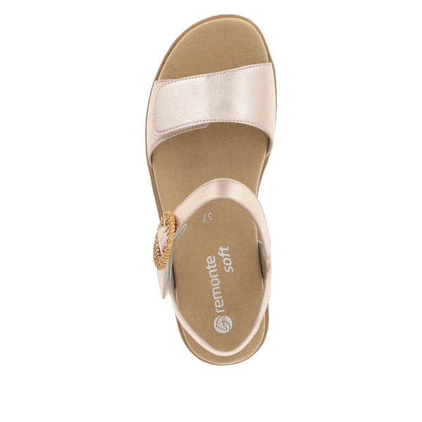 Remonte D0Q52-31 Ladies Copper Leather Touch Fastening Sandals-elevate your sole