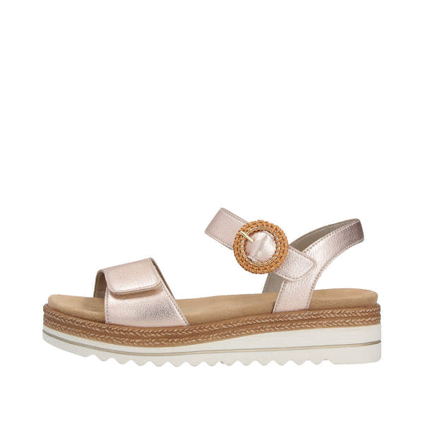 Remonte D0Q52-31 Ladies Copper Leather Touch Fastening Sandals-elevate your sole