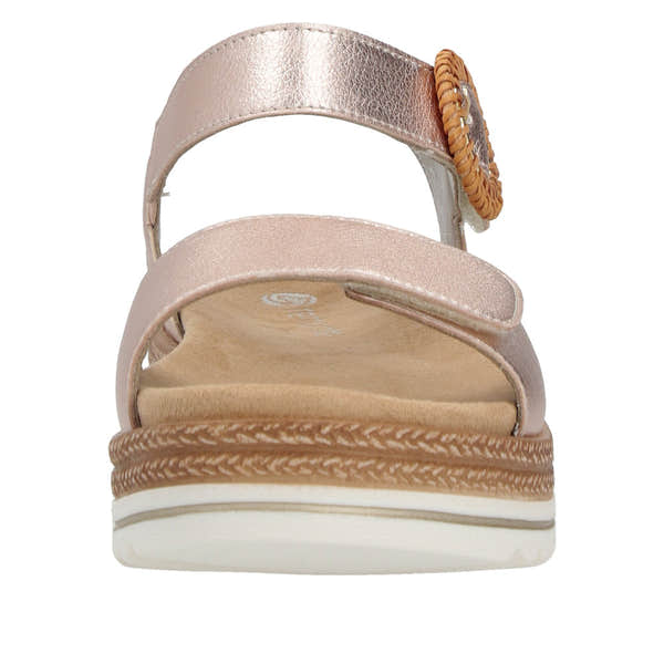 Remonte D0Q52-31 Ladies Copper Leather Touch Fastening Sandals-elevate your sole