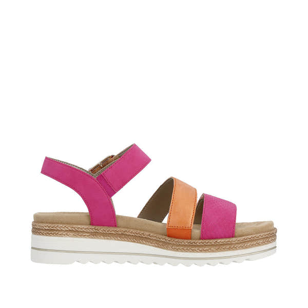 Remonte D0Q55-31 Ladies Magenta Pink Touch Fastening Sandals-elevate your sole