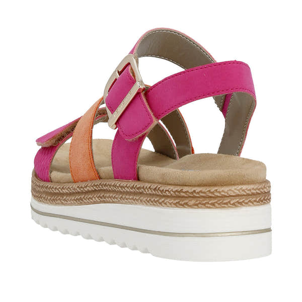 Remonte D0Q55-31 Ladies Magenta Pink Touch Fastening Sandals-elevate your sole