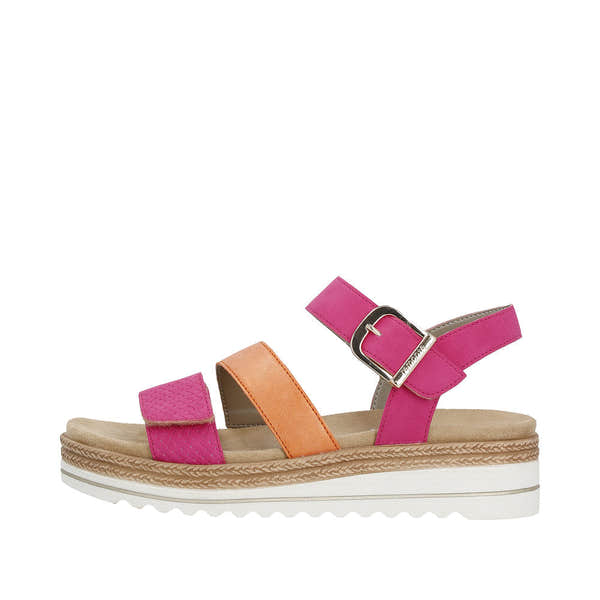 Remonte D0Q55-31 Ladies Magenta Pink Touch Fastening Sandals-elevate your sole