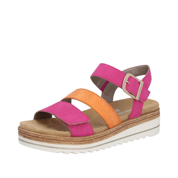Remonte D0Q55-31 Ladies Magenta Pink Touch Fastening Sandals-elevate your sole