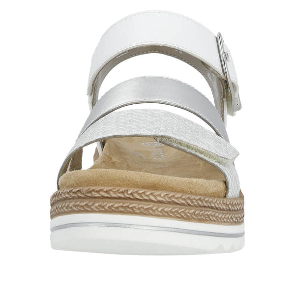Remonte D0Q55-90 Ladies White/Silver Touch Fastening Sandals-elevate your sole