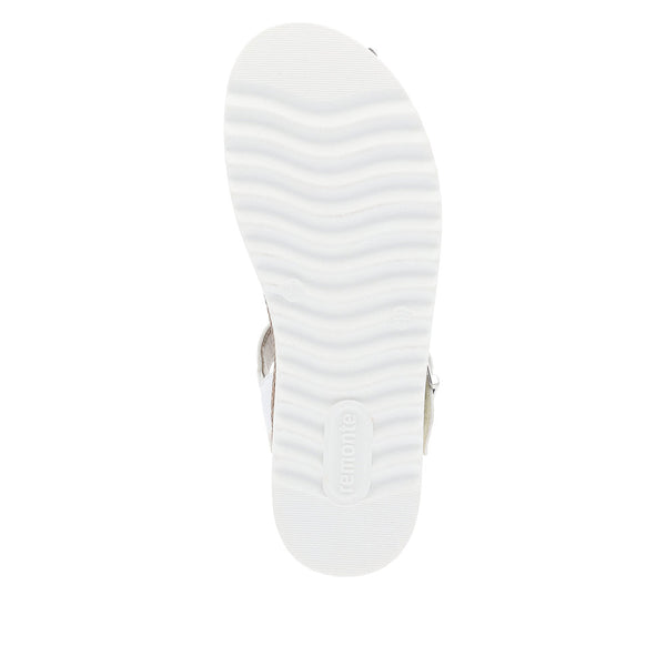 Remonte D0Q55-90 Ladies White/Silver Touch Fastening Sandals-elevate your sole