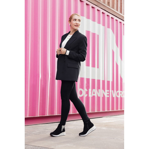 Remonte D0T75-03 Ladies Black Suede Side Zip Ankle Boots-elevate your sole