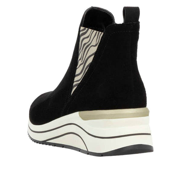 Remonte D0T75-03 Ladies Black Suede Side Zip Ankle Boots-elevate your sole