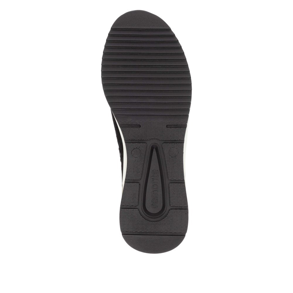 Remonte D0T75-03 Ladies Black Suede Side Zip Ankle Boots-elevate your sole