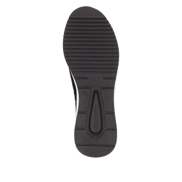 Remonte D0T75-03 Ladies Black Suede Side Zip Ankle Boots-elevate your sole