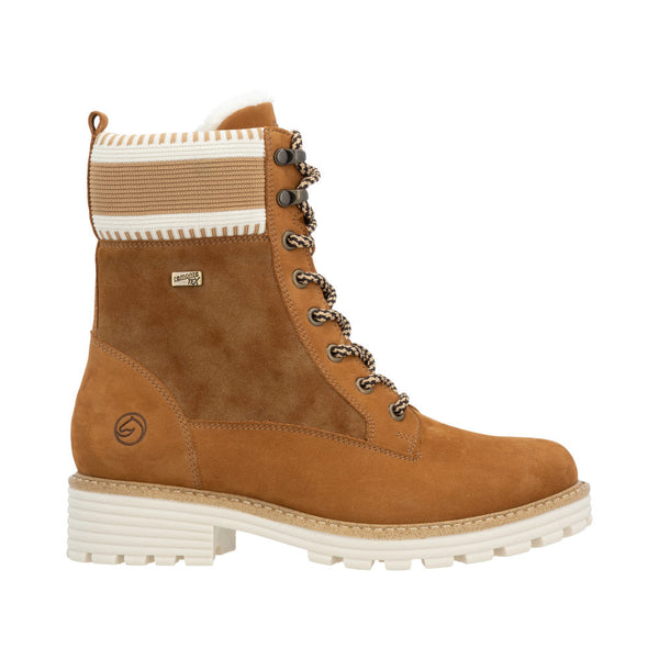 Remonte D0W77-22 Ladies Tan Suede Water Resistant Zip & Lace Ankle Boots-elevate your sole
