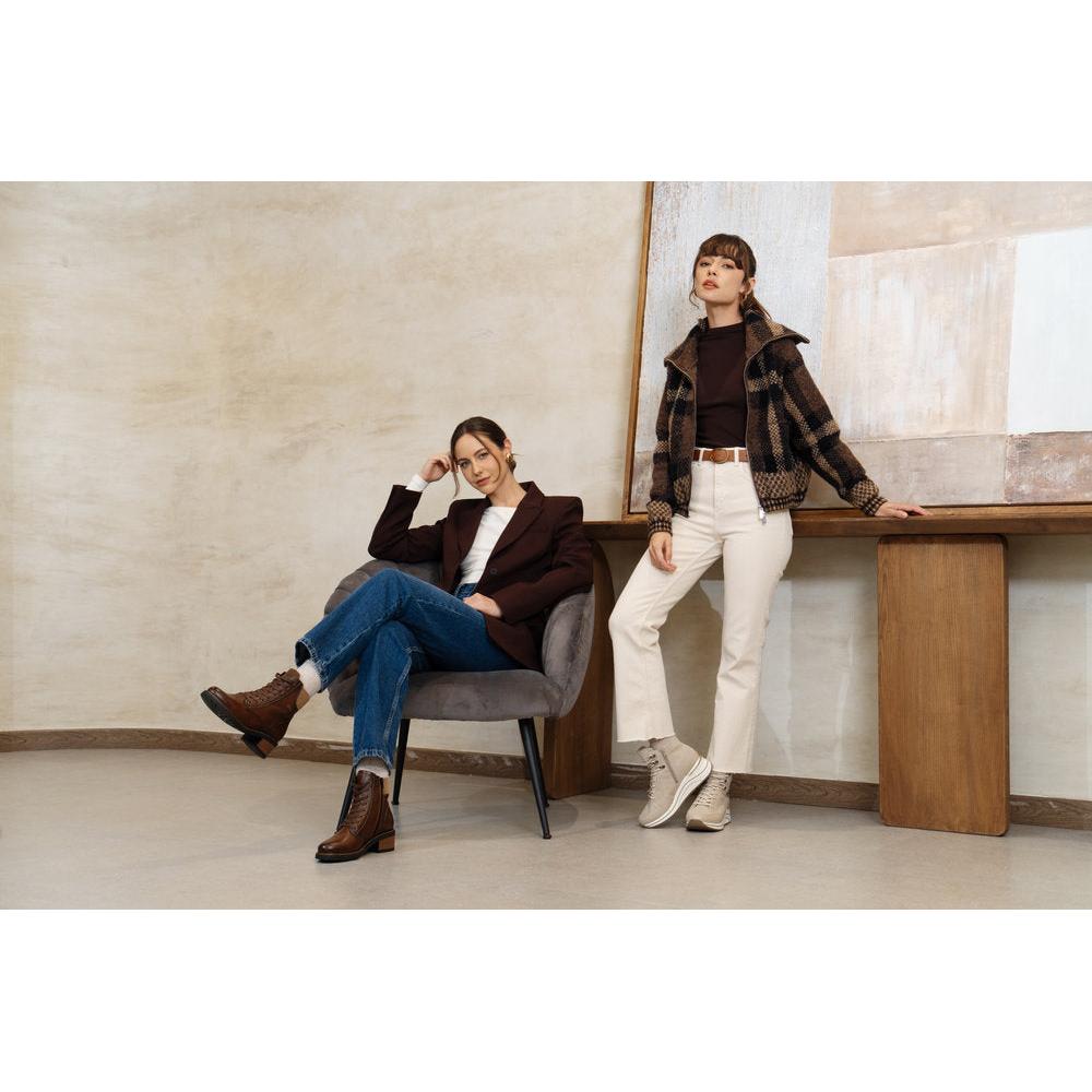 Remonte D1A70-24 women's brown leather water resistant lace up ankle boots, additional product view 1.
