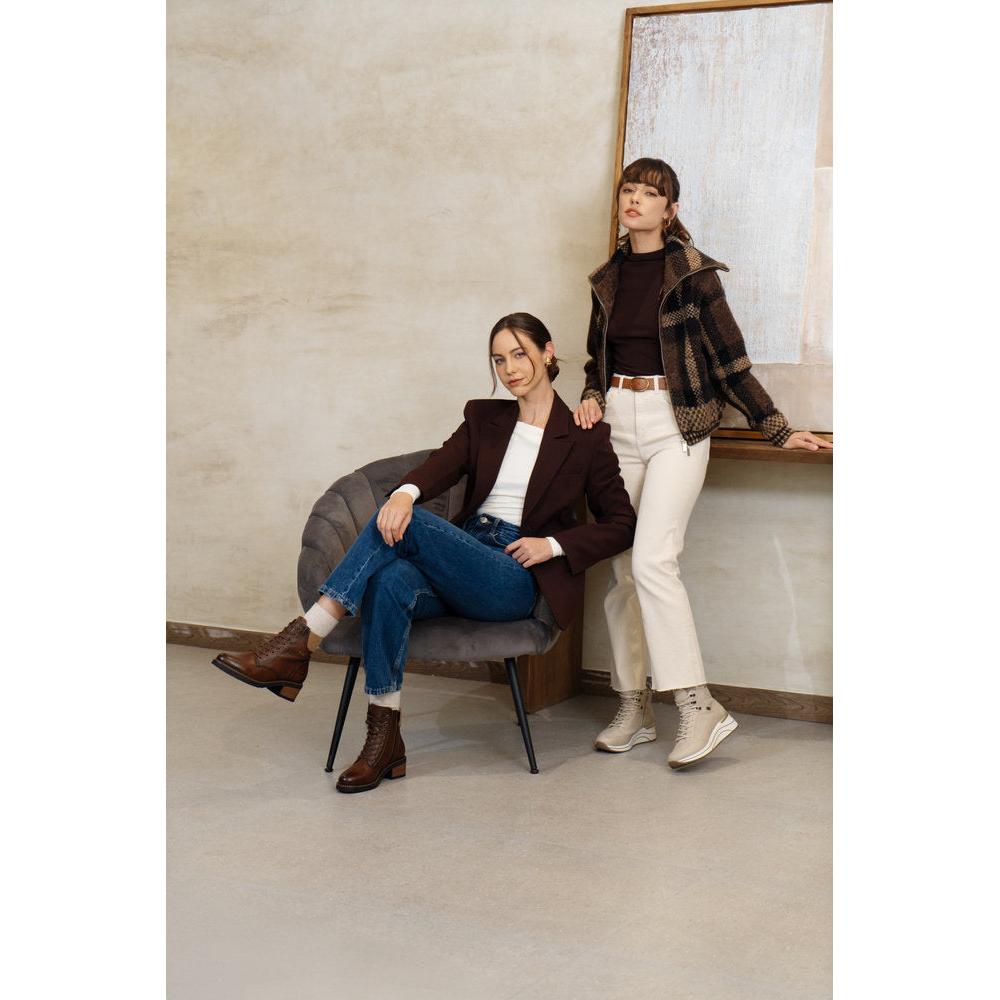 Remonte D1A70-24 women's brown leather water resistant lace up ankle boots, additional product view 2.