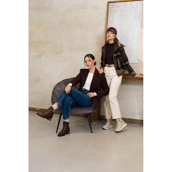 Remonte D1A70-24 women's brown leather water resistant lace up ankle boots, additional product view 2.