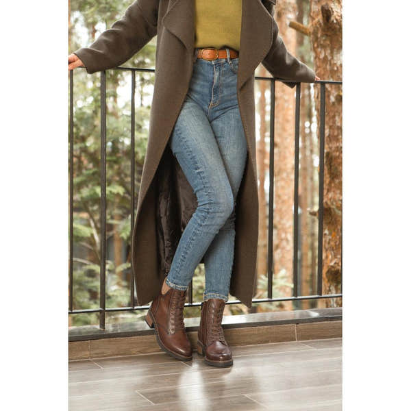 Remonte D1A70-24 women's brown leather water resistant lace up ankle boots, additional product view 8.