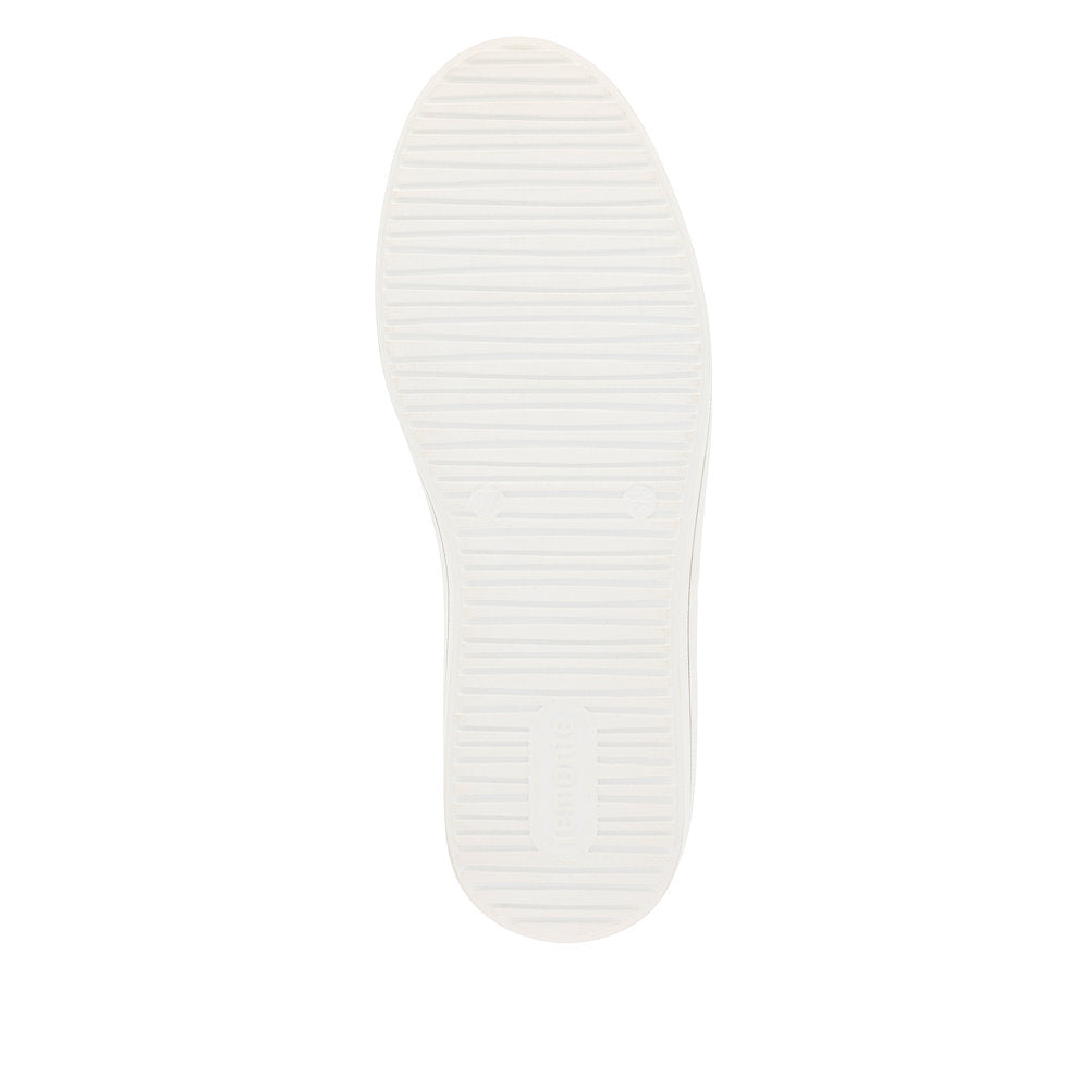 Remonte D1C01-81 Ladies Off White Leather Zip & Lace Trainers-elevate your sole