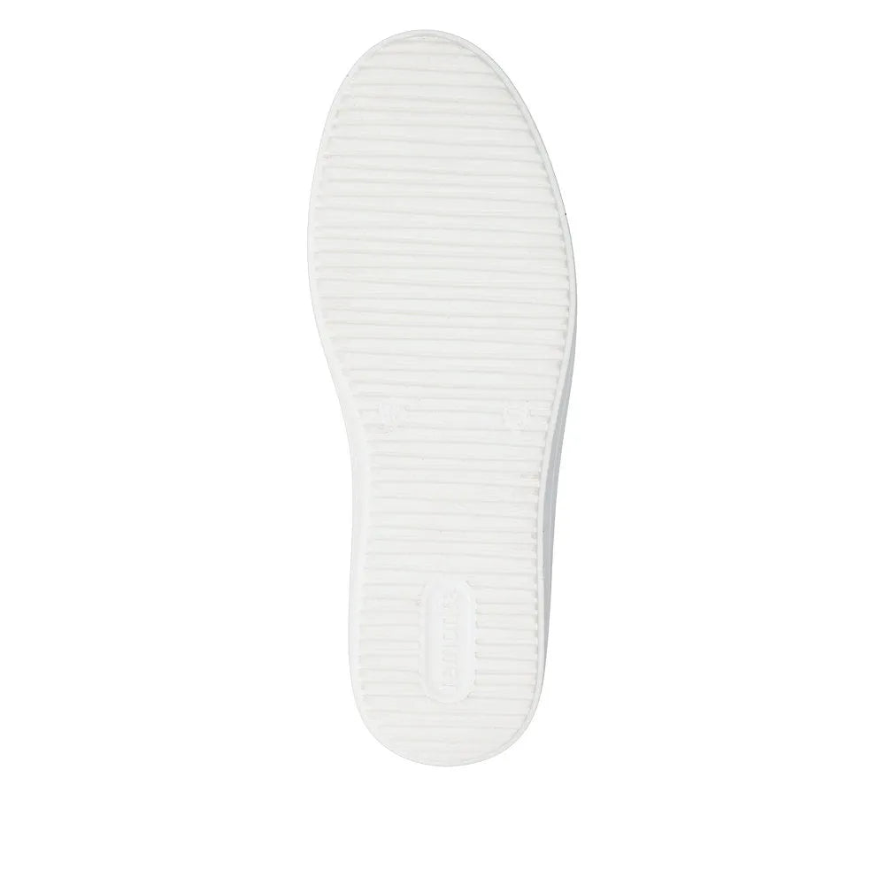 White leather lace-up women's shoes with rubber sole, simple and stylish design.